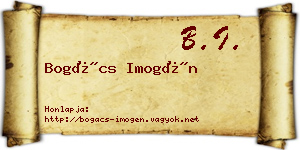 Bogács Imogén névjegykártya